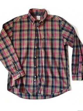 Brooks Brothers Men’s Lightweight Plaid Button Down | Quiet Luxury | L